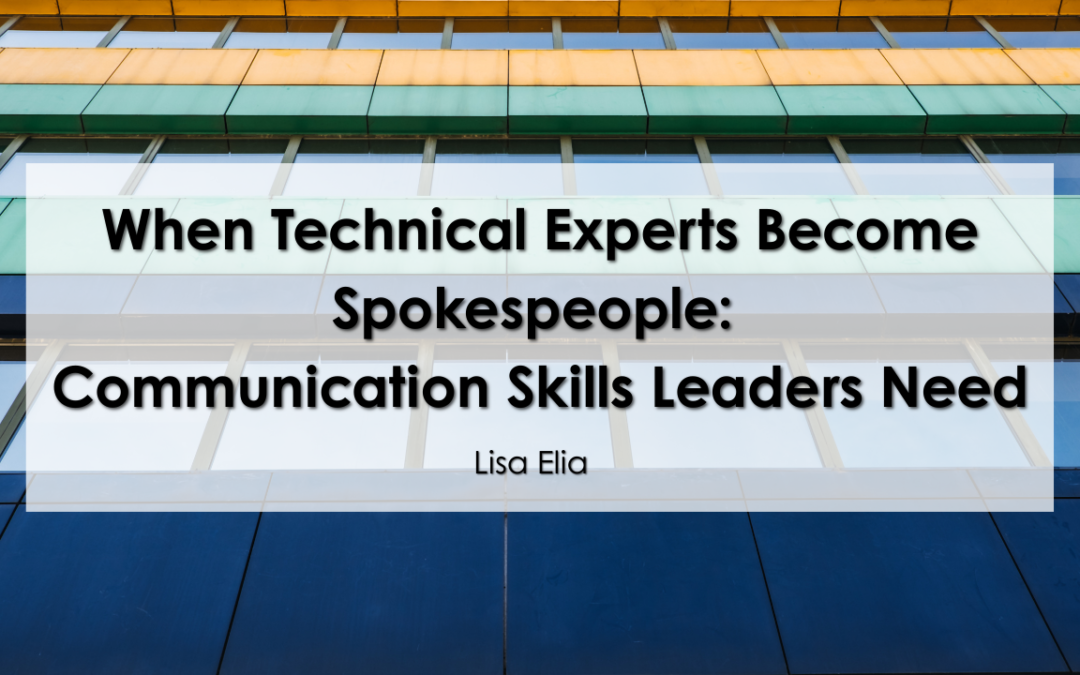 This photo accompanies a blog post by Leadership Communication Expert and Media Trainer Lisa Elia in which she identifies shifts experts need as they rise into leadership positions.