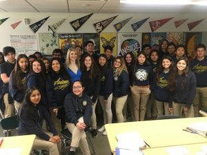 Media Trainer and Presentation Trainer Lisa Elia with students from Animo Leadership Charter H.S. via Youth Business Alliance